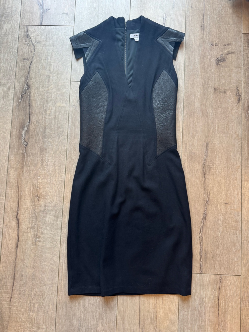 Helmut Lang Blistered Leather Black Dress